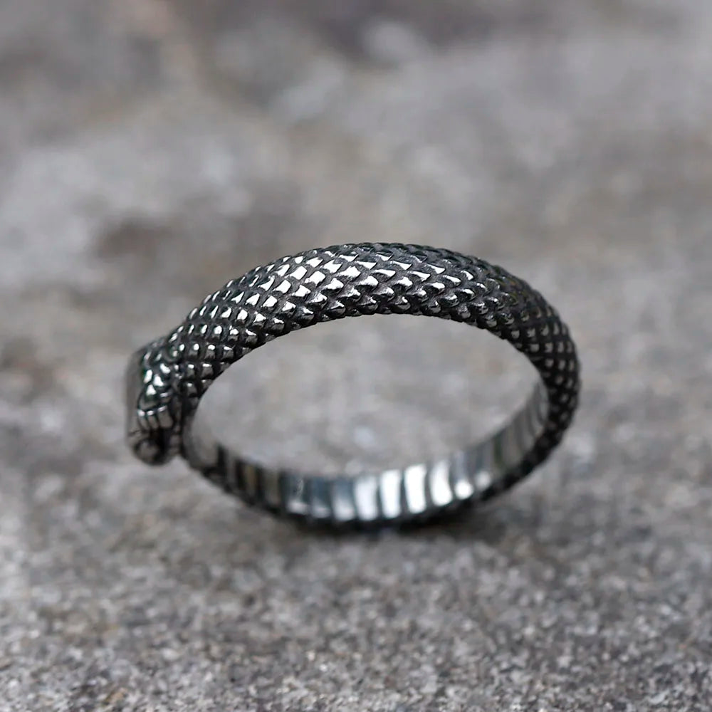 Ouroboros Serpent Stainless Steel Ring