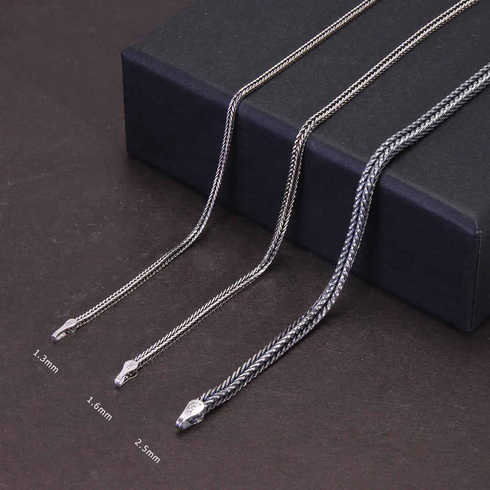 Foxtail Łańcuszek Srebro Sterling 925 - Rozmiary