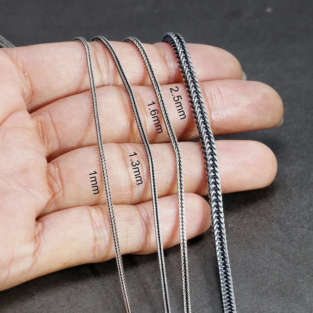 Foxtail Łańcuszek Srebro Sterling 925 - Rozmiary