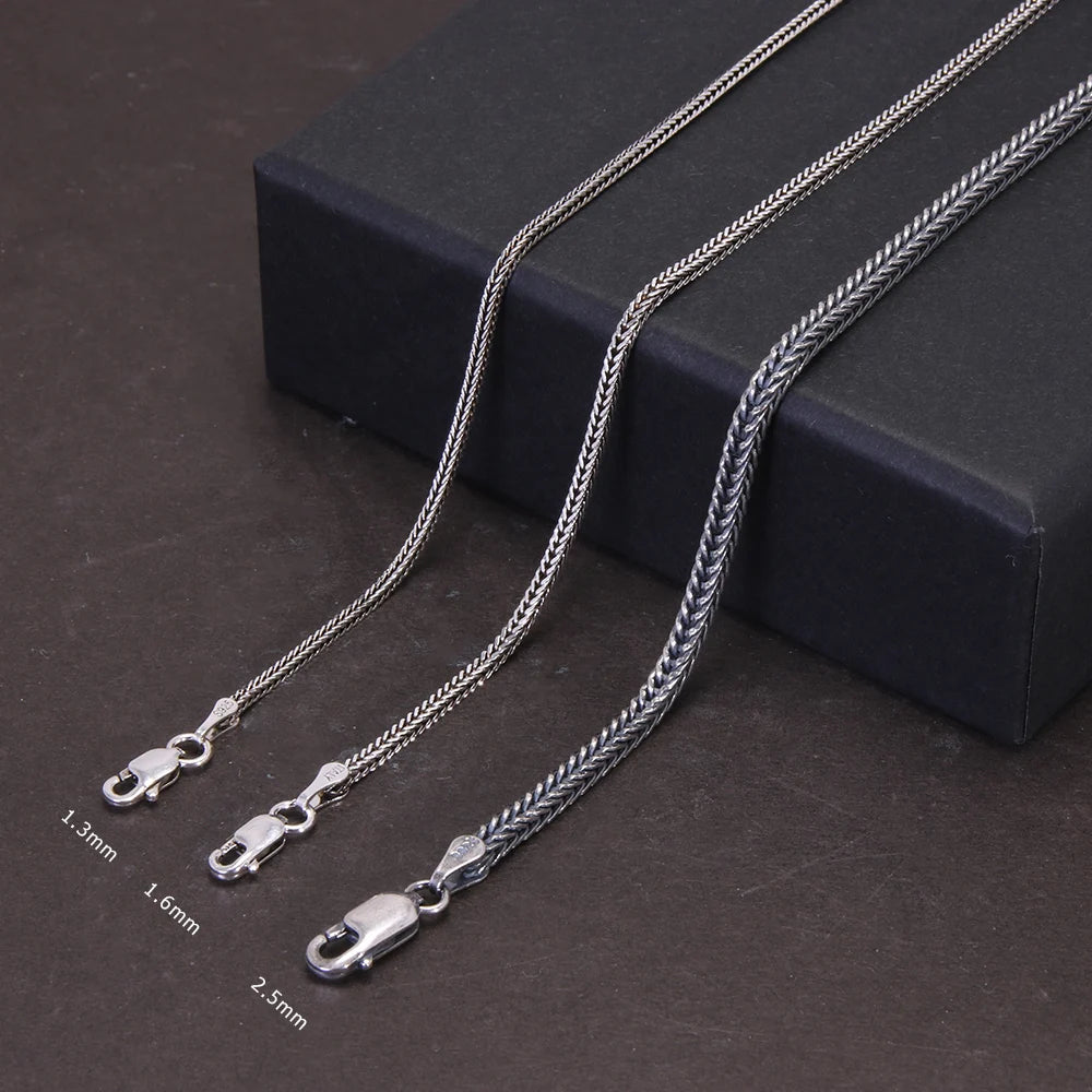 Foxtail Łańcuszek Srebro Sterling 925 - Rozmiary