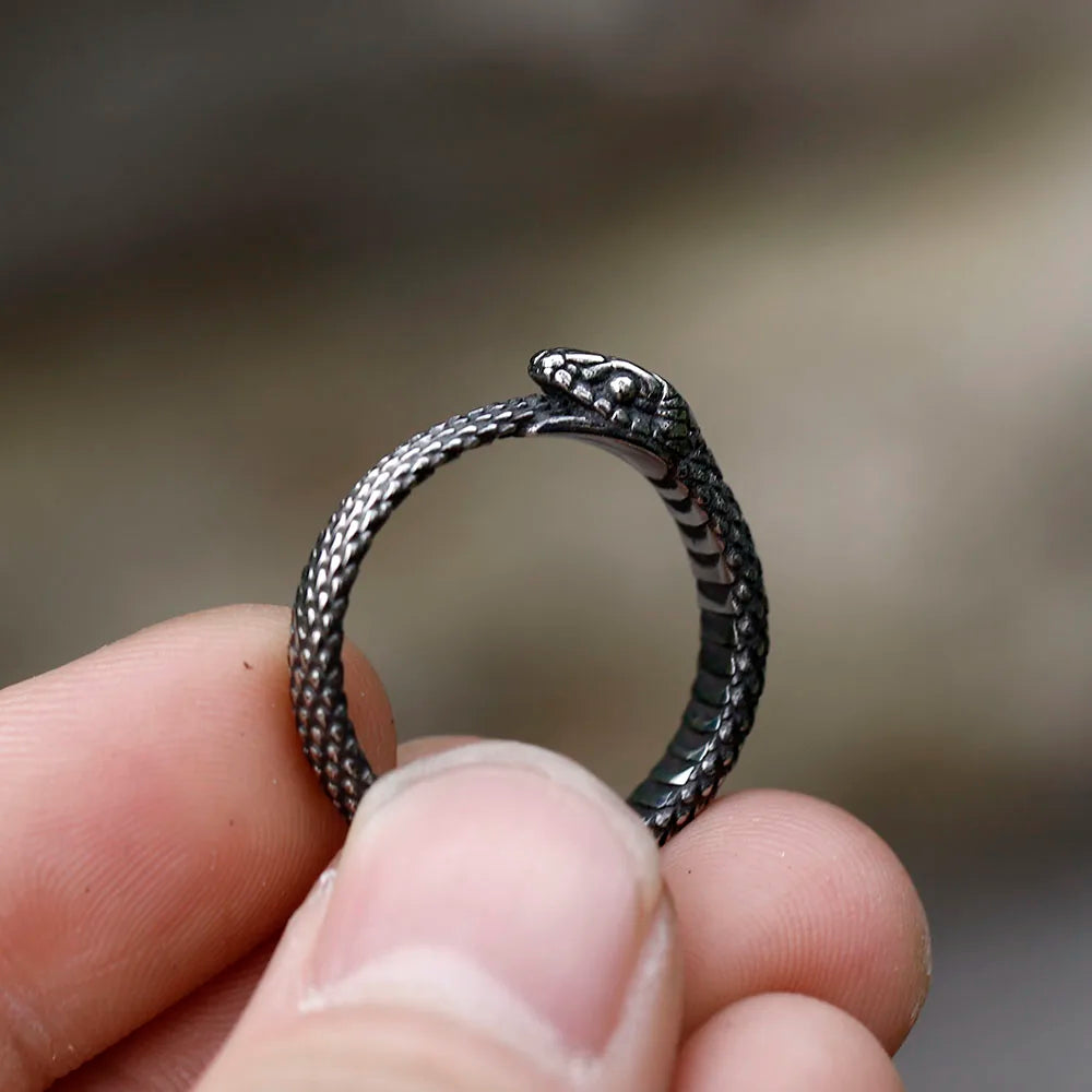 Ouroboros Serpent Stainless Steel Ring