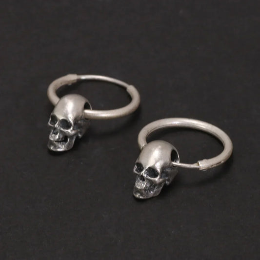 Memento Mori Kolczyki Loop Srebro Sterling 925