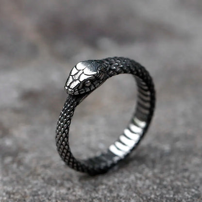 Ouroboros Serpent Stainless Steel Ring